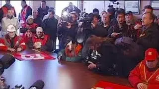 French steel workers hold sit-in protest