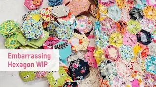 My Embarrassing Hexagon Quilt WIP Denyse Schmidt Fabrics