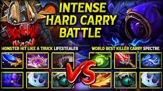 INTENSE HARD CARRY BATTLE | MONSTER HIT LIKE A TRUCK LIFESTEALER VS. WORLD BEST KILLER SPECTRE DOTA2