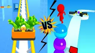 Runner Coaster Vs Stack Rider Max All Levels New Update Walkthrough Android iOS Gameplay KMG1