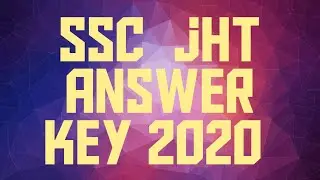 ssc jht answer key 2020