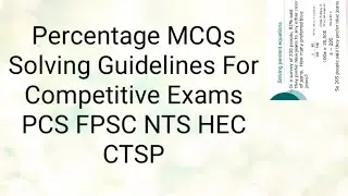 General math Percentage Word Problems MCQs |Lecture 4|