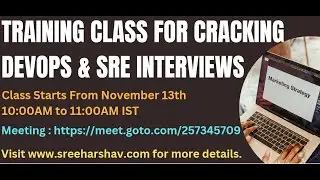 DevOps And Site Reliability Engineer Interview Training Real-Time Questions From Nov 13th 10AM IST