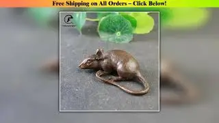 Heavy Brass BIG Rat Mouse Figurines Animal Statue Home Desktop Ornament Office Decor Fish Tank