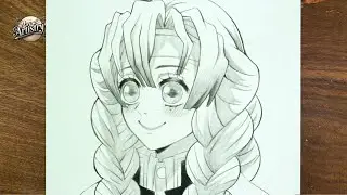 How to draw Mitsuri Kanroji from Demon Slayer | Anime drawing videos for beginners | Anime drawing