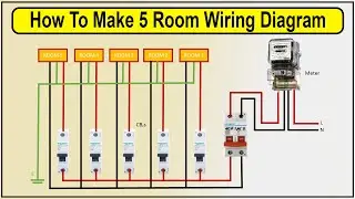 How To Make 5 Room Wiring Diagram | single phase house wiring