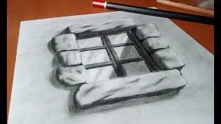 How To Draw windows - 3D Trick Art On Paper | 3D Drawing windows | 3D Drawing