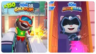 Talking Tom Gold Run vs Talking Tom Hero Dash &ndash; Speed Challenge! Splashy Tom vs Moonlight Angela