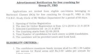 Tspsc GROUP-IV and VRO EXAMS FREE COACHING FOR BACKWARD CLASSES