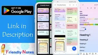 Friendly Notes - Color Notepad | App Promo | Playstore App