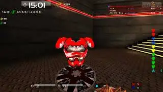 Quake Live: Pillbox, pressing buttons to frag.