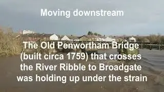 River Ribble at Preston Flooded by Storm Ciara February 2020