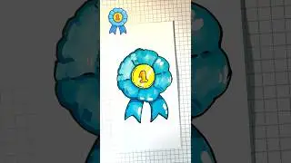 🏅 How to draw an Award Ribbon / Easy Line Art - Million Ideas! #easy #draw #coloring #painting