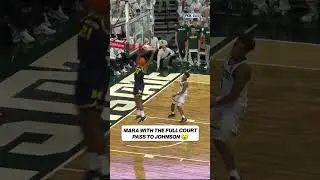 Crazy FULL COURT Pass 😱 #pass #Collegebasketball #michigan #CBB #CBK