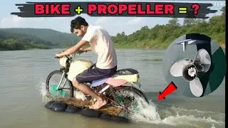  DIY Water Bike-Boat Combo With DC Motor | Amphibious Bik making 