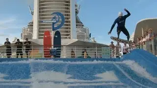 Sports staff best of the best FlowRider competition on the Independence of the Seas