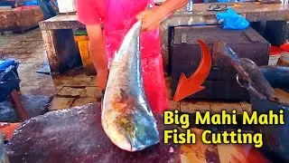 Big Mahi Mahi Fish Cutting | Cutting Fish Skills Indonesian | Poenya Channel