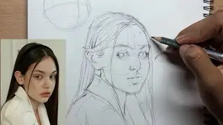 Portrait study using the loomis method | Draw with me