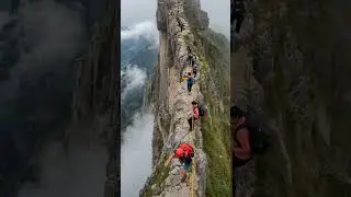 Horror on the Edge: Cliff Path Crumbles Under Hikers&rsquo; Feet #cliffside #hiking #mountains