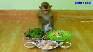 Amazing Master Chef Monkey Kako Cooking Cambodia Soup ( Samlor Korko ) Recipe