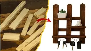 Creative Idea with Scrap Wood 😍| DIY Wooden Key Holder 🌳