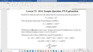 Actuarial SOA Exam FM Prep Lesson 73: SOA Sample Question 379 Solution