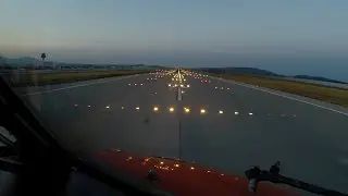 PilotCAM 737 out of Athens at dusk