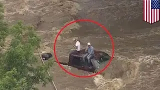 Texas floods: dramatic helicopter rescue of Denton County residents trapped by storms - TomoNews
