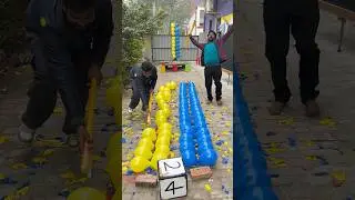 100 Balloon Popping Showdown and Lucky Flip Ludo or Ball Roll Challenge! #shorts