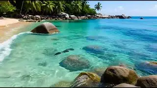 1Hour Relaxed Nature Video#11 | Crystal Waters in a Hidden Tropical | 4K Deep Inhale Energy Universe