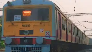 SEALDAH KRISHAK SPECIAL EMU LOCAL TRAIN CROSSING BIDHANNAGAR ROAD STATION.