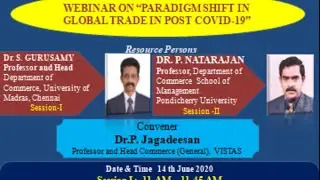 Webinar on &ldquo;paradigm shift in global trade in post covid-19&rdquo;