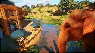 🐘 Indian elephant habitat with a oasis restaurant | Majah Zoo | Planet Zoo | speedbuild 🌵