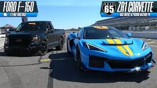 2025 ZR1 Corvette vs Ford F150 65mph Roll Start Race Motive @ Pocono Raceway, PA