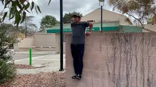 Reverse wall support (bent-arm, straight-leg)