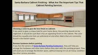 Santa Barbara Cabinet Finishing - What Are The Important Tips That Cabinet Painting Services
