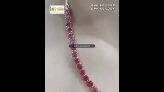 Light Weight Single Line Natural Ruby Necklace with Back Chain and Earring || KothariJewelry.com
