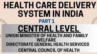 Health Care System in India|Central Level|Union Ministry,DGHS & Central Council Explained