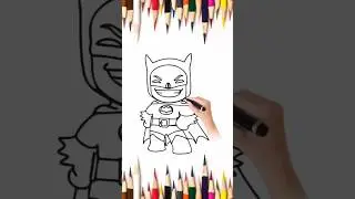 Draw and Color a cute version of Batman #drawingguide #batman