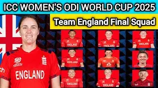 Icc Women's Odi World Cup 2025 | Team England Final Squad | England Women's Squad Odi World Cup 25 