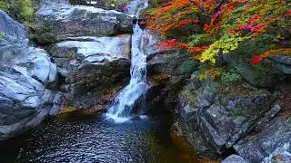 Beautiful Calming Rocky Waterfall flowing sound, White noise for Meditation, Sleep & Study 8 hr (4k)
