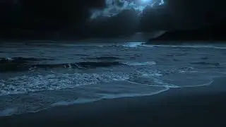 NIGHT SCENE ON THE COAST 🌊😴  Relaxing Ocean Sound At Night