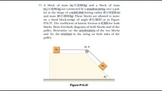 A block of mass m, = 2.00 kg | Two Masses and a Pulley with Inertia