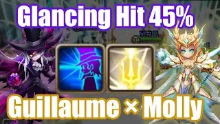 Glancing Hit 45%, Guillaume &times; Molly Combo Debut, No one can defeat him😁😁😁【Summoner War RTA】