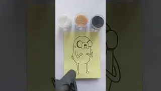 Sand Painting Jake  #shorts  #coloringwithsand #colorfulsandart