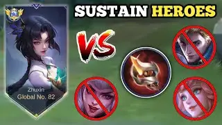 ZHUXIN BROKEN ITEM VS. SUSTAIN HEROES! (mythical honor!💀) ZHUXIN BEST BUILD -MLBB