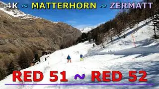 Zermatt Skiing 🇨🇭 Kids POV 👨&zwj;👩&zwj;👧&zwj;👦 Red 51/52 | 4K GoPro | Matterhorn Sunny day