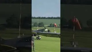 Landing spitfire at D-Day 80 Duxford airshow #spitfire #duxford #dday80 #aviation #avgeek #pilot