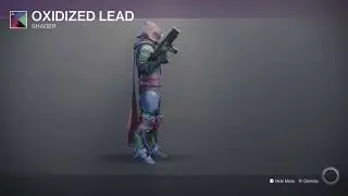 Destiny 2 Hunter with Techeun's Regalia Ornaments and Oxidized Lead Shader