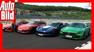 GT R vs C7 GSC vs NSX vs GTS (2017) - Gipfeltreffen der Supersportler